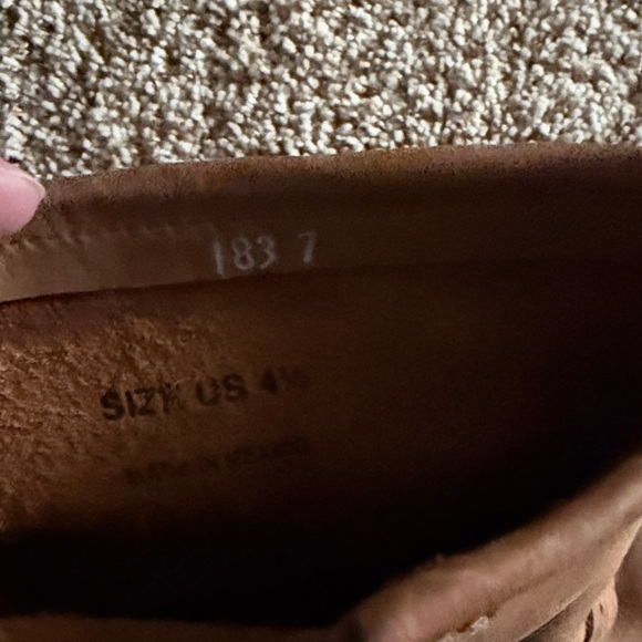 Tan Leather Combat Boots with Buckle Detail - Picture 3 of 3